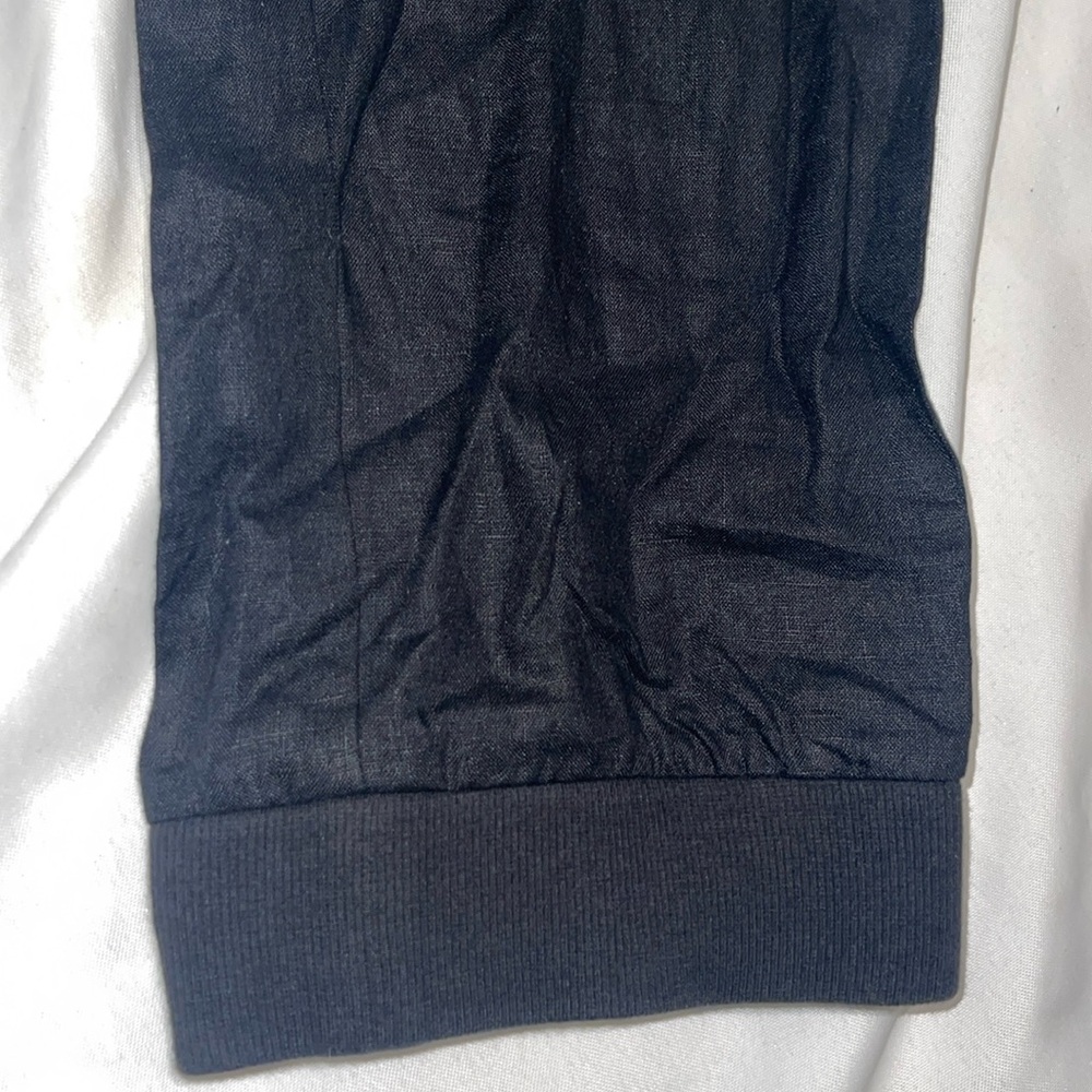 New Guess Premium Vintage Black Capris Crop Linen Blend Short Pants M - Picture 5 of 10